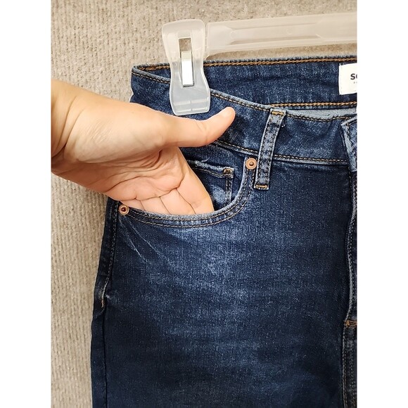 Sonoma Curvy High Rise Straight Jeans Womens 4 Blue Dark Wash Stretch NEW - Picture 3 of 10
